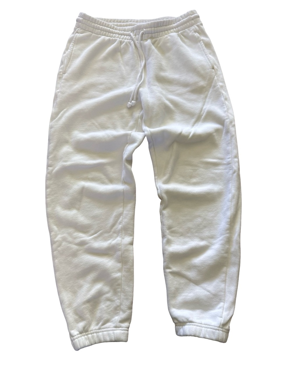 Tna Aritzia Cozy Fleece Boyfriend Sweatpants White Medium ribbed side panel